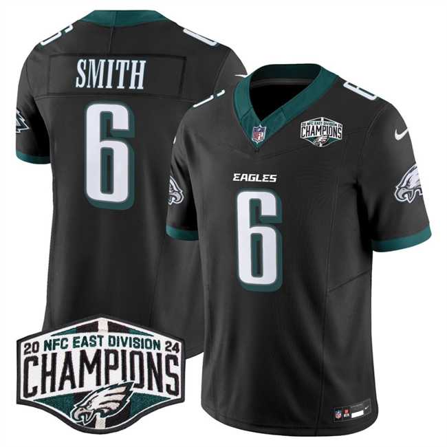 Men's Philadelphia Eagles #6 DeVonta Smith Black 2024 New NFC East Champions F.U.S.E. Vapor Untouchable Limited Stitched Jersey,We sell and wholesale Men's Philadelphia Eagles #6 DeVonta Smith Black 2024 New NFC East Champions F.U.S.E. Vapor Untouchable Limited Stitched Jersey on line form chian!